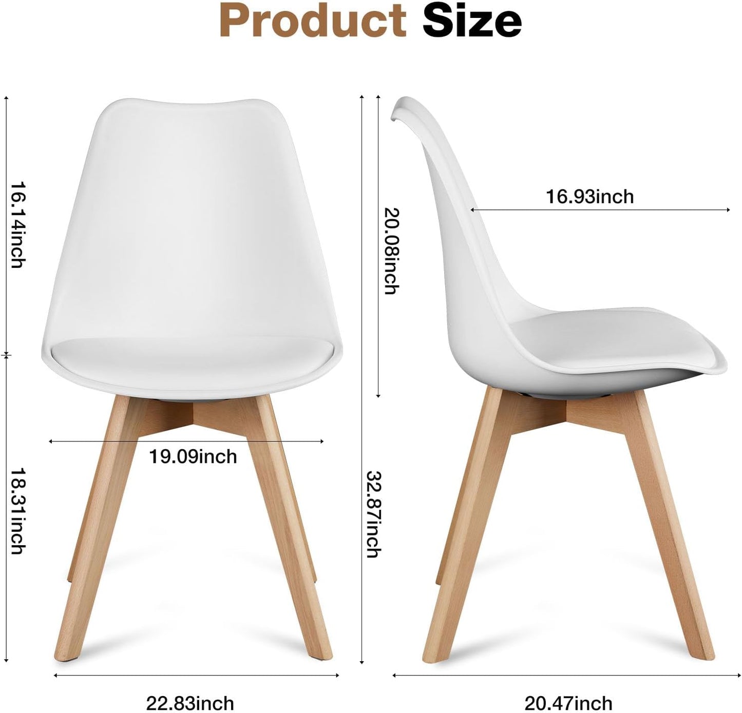 Dining Chairs Set of 4 Mid-Century